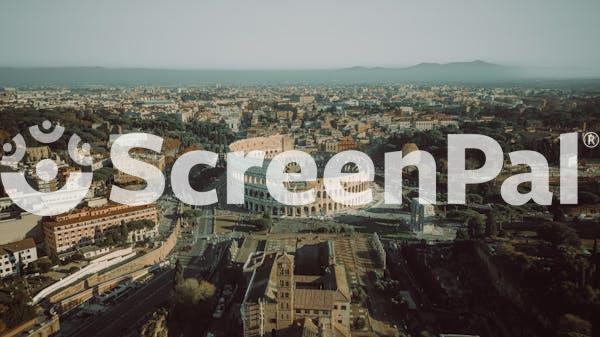 Aerial View Of The Colosseum In Rome Italy