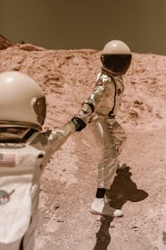 Astronauts Walking On Ground