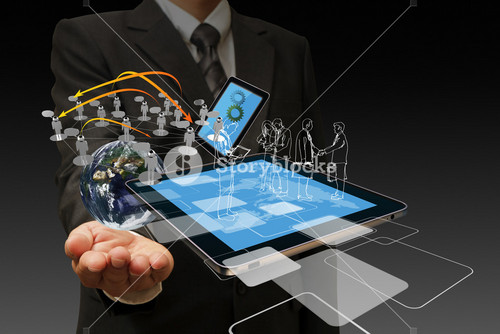 Technology In The Hand Of Businessmen