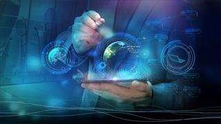 Holographic Projection Business Infographic From The Phone.